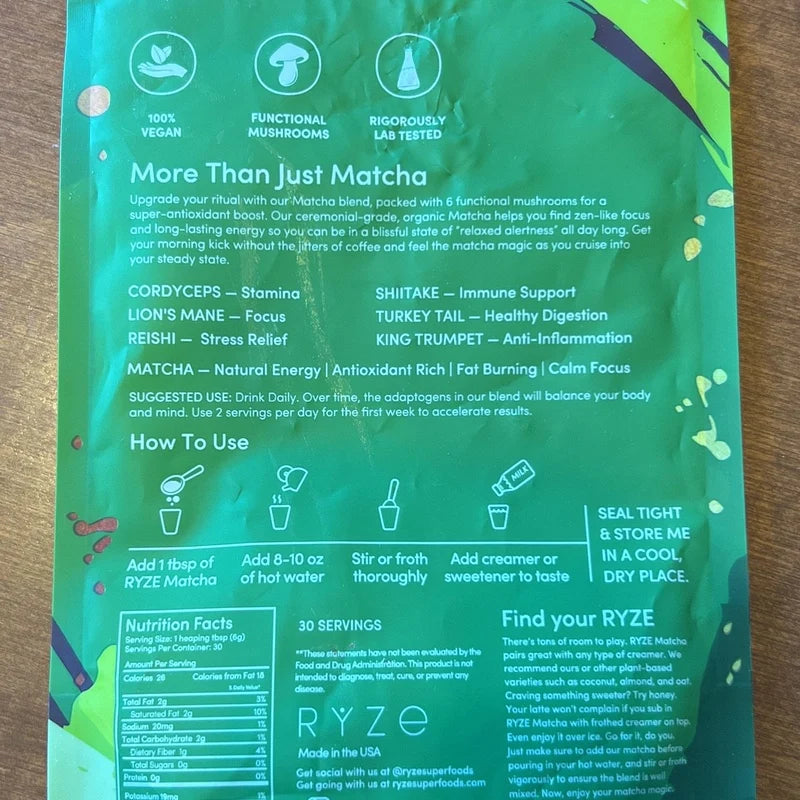 Mushroom Matcha by RYZE 60 servings