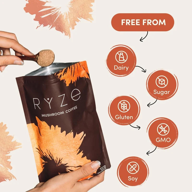 RYZE Mushroom Coffee 30 Servings Organic