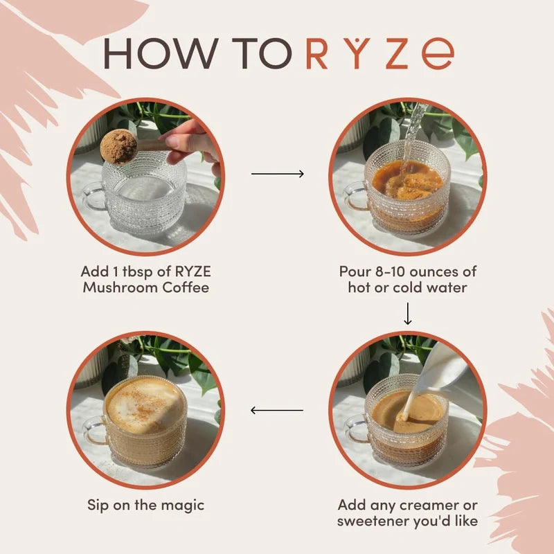 RYZE Mushroom Coffee 30 Servings Organic
